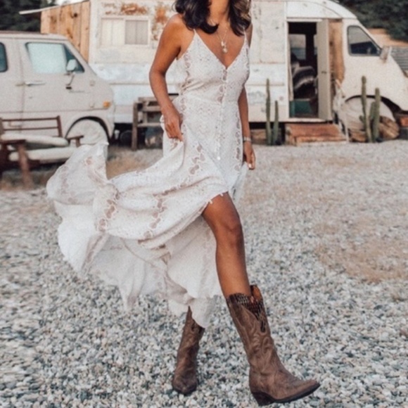 Boho Snake Skin Print button up Cami Maxi Dress - Picture 6 of 8